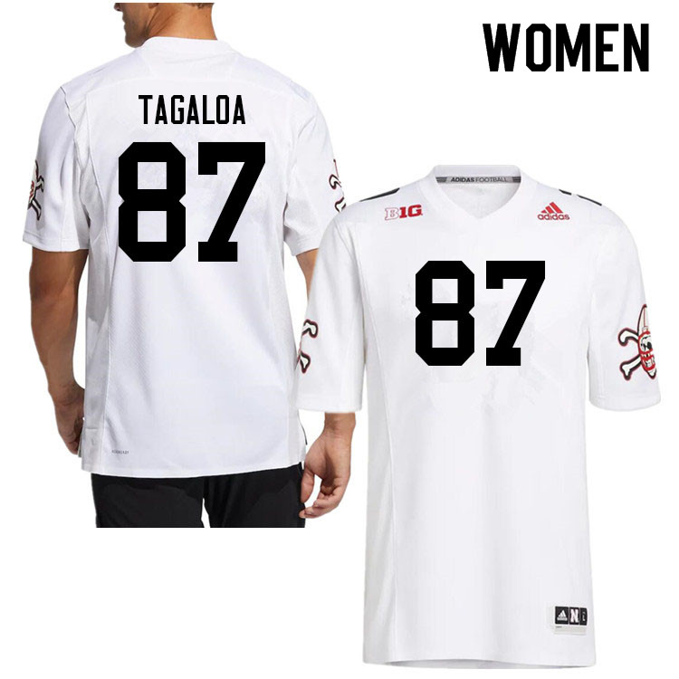 Women #87 Brodie Tagaloa Nebraska Cornhuskers College Football Jerseys Sale-Strategy - Click Image to Close